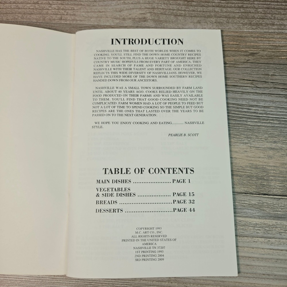 Nashville & Great Smoky Mountains Cookbook Set Pearlie B Scott Southern Recipes - Picture 2 of 12